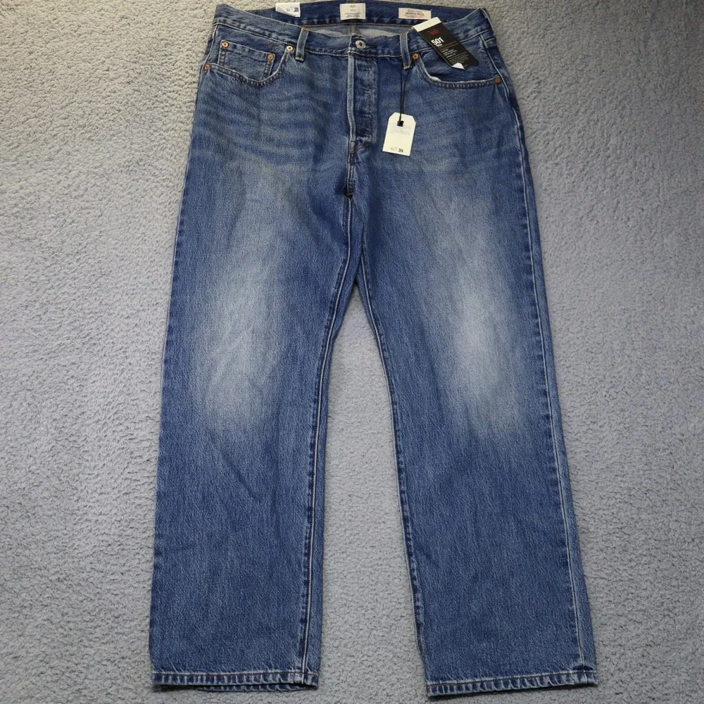 Levis 501 90s Selvedge Denim Jeans Mens 33x30 Blue Straight Leg Button Fly NEW